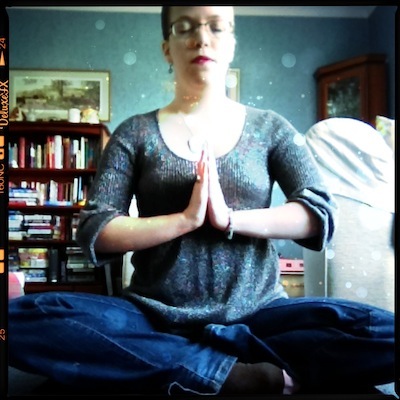 meditation, grace with palms together meditating